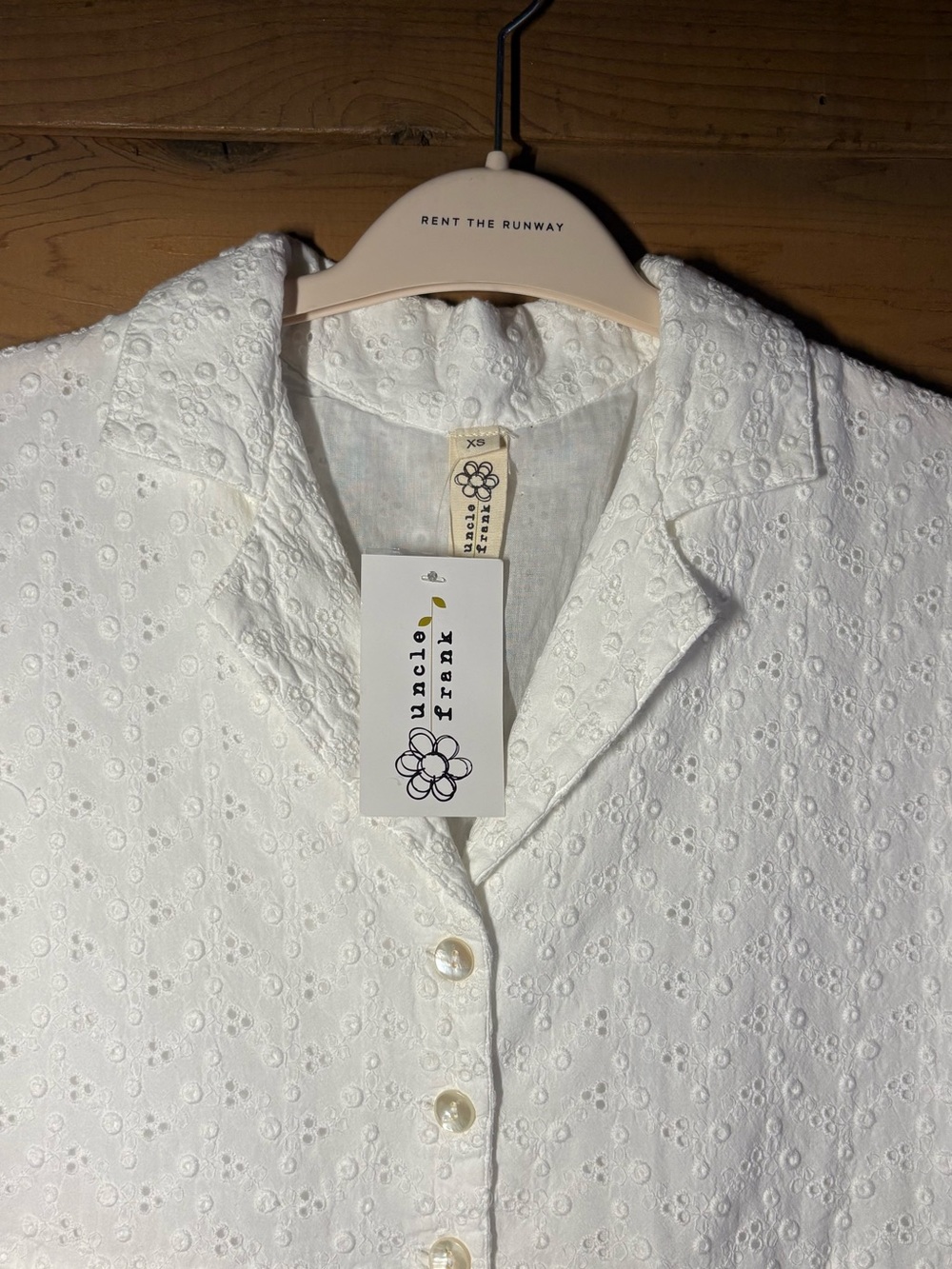 Uncle Frank White Eyelet Mini Dress- Romper- White Graduation Dress- Size XS - Picture 4 of 12